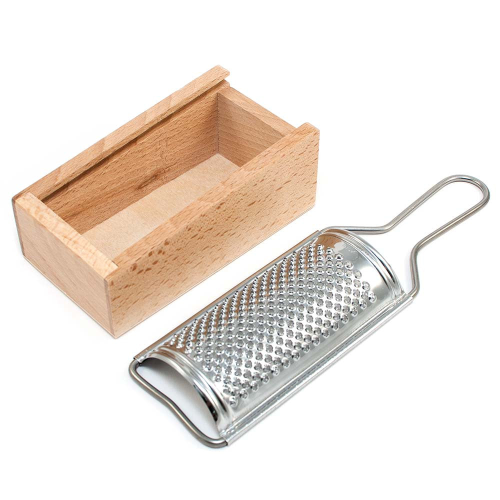 Italian Round Steel Cheese Grater Box for Parmesan Cheese. 