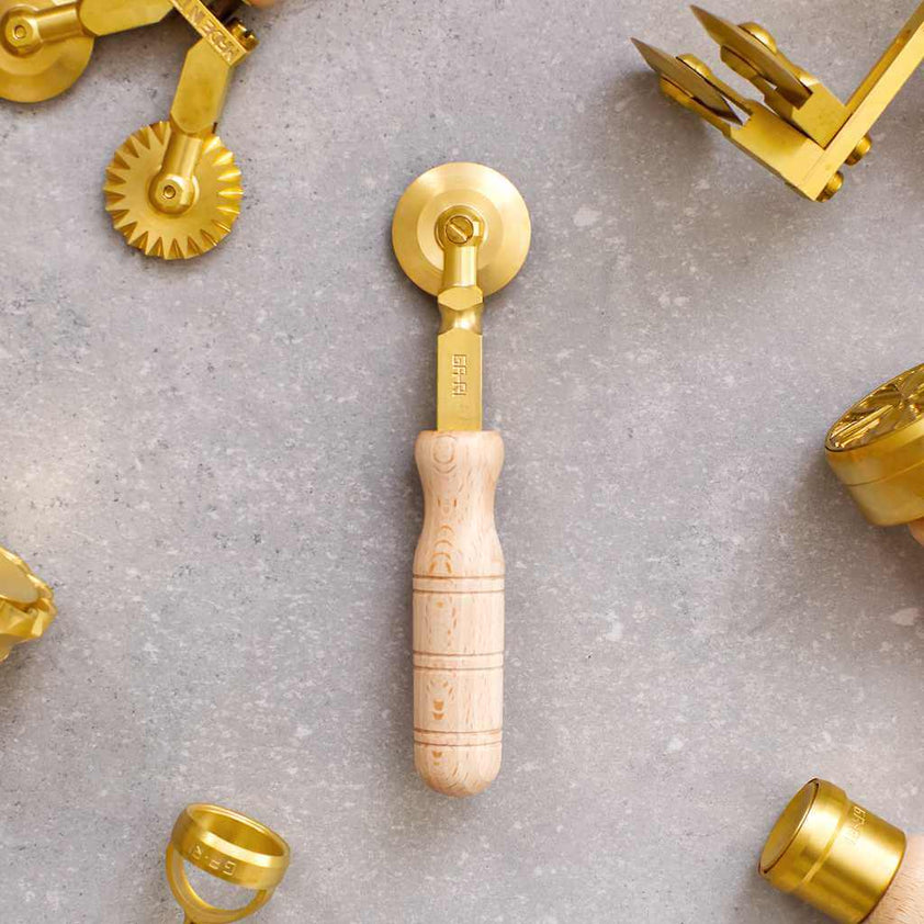 Ga.Ri Professional Brass Straight Edge Pasta Ravioli Cutter Wheel