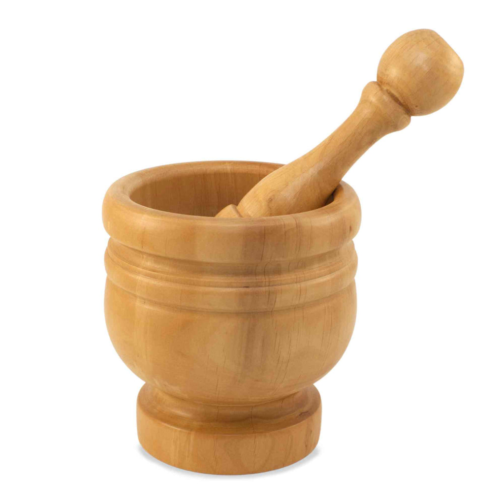 Italian wooden mortar and pestle