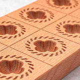 Wooden Ravioli Mould Tray 'Four Leaf Clover' with Tamper, makes 8 pieces