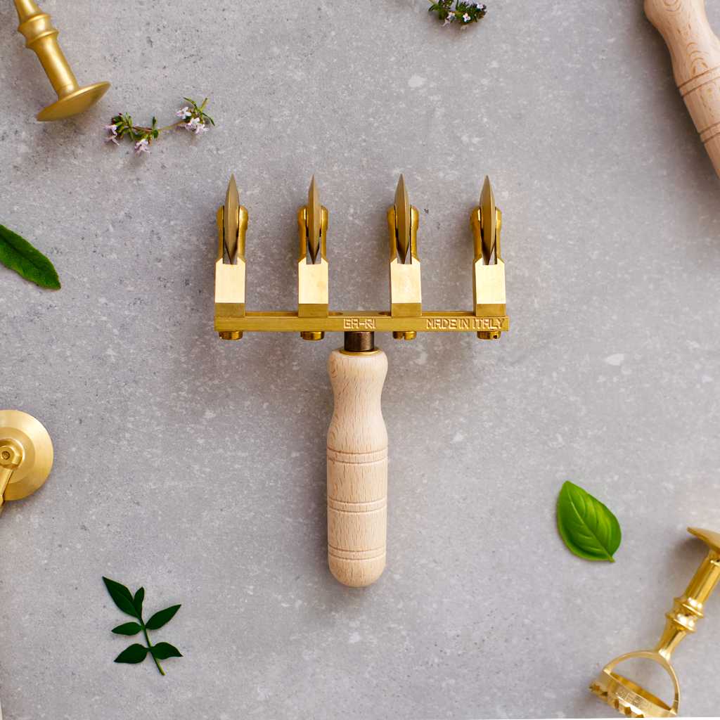 Ga.Ri Brass Pasta Cutter with Four Wheels