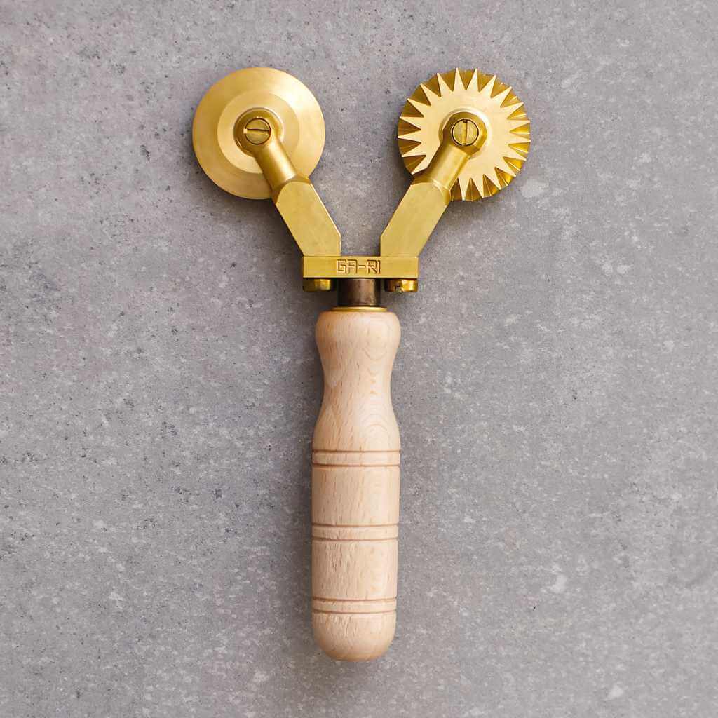 Ga.Ri Professional Brass Double Pasta Ravioli Cutter Wheel – Italian ...