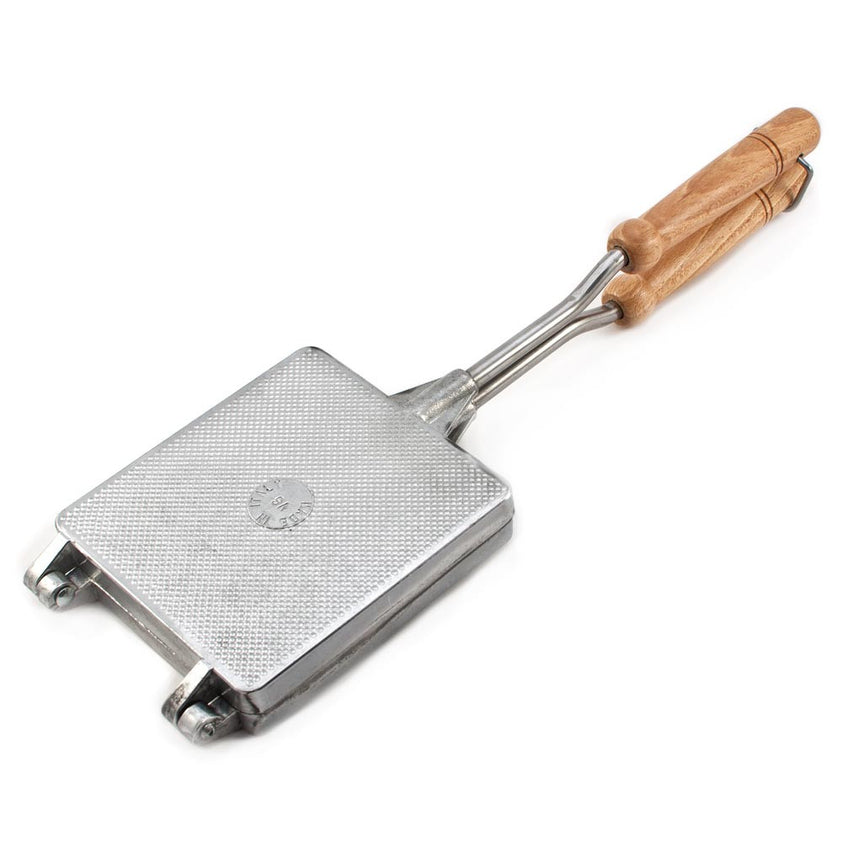 Traditional Old Fashioned Cast Aluminium Waffle Iron Italian